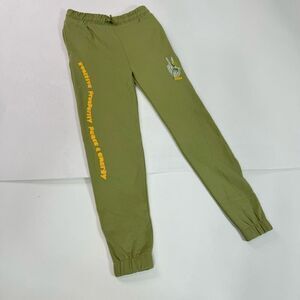 Neff Pants Womens Medium Green Mid-Rise Drawstring Straight-Leg Hippie